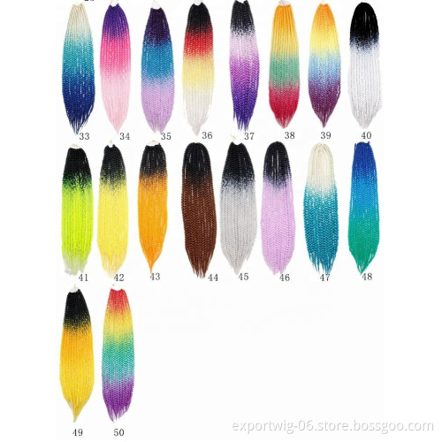 Jumbo box ponytail Braiding Hair Cheap Best Selling New Hair Colorful expression dreadlocks Synthetic Box Braids Crochet Hair